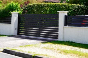 Aluminum dark gray modern grey portal of suburb