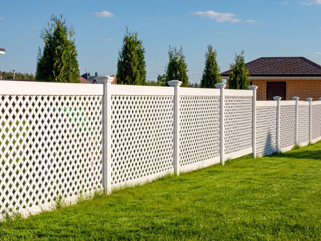 PVC fencing with white paint